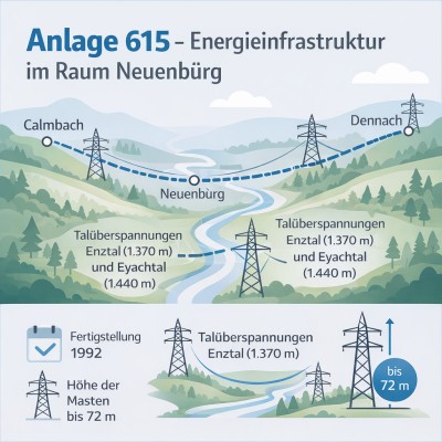 Anlage 615 prägt Energieinfrastruktur im Raum Neuenbürg